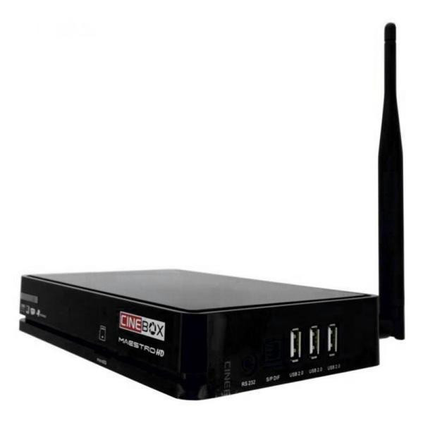 Receptor FTA Cinebox Maestro HD Wi-Fi/HDMI/USB/Micro SD/OS 5.1 Bivolt - Preto